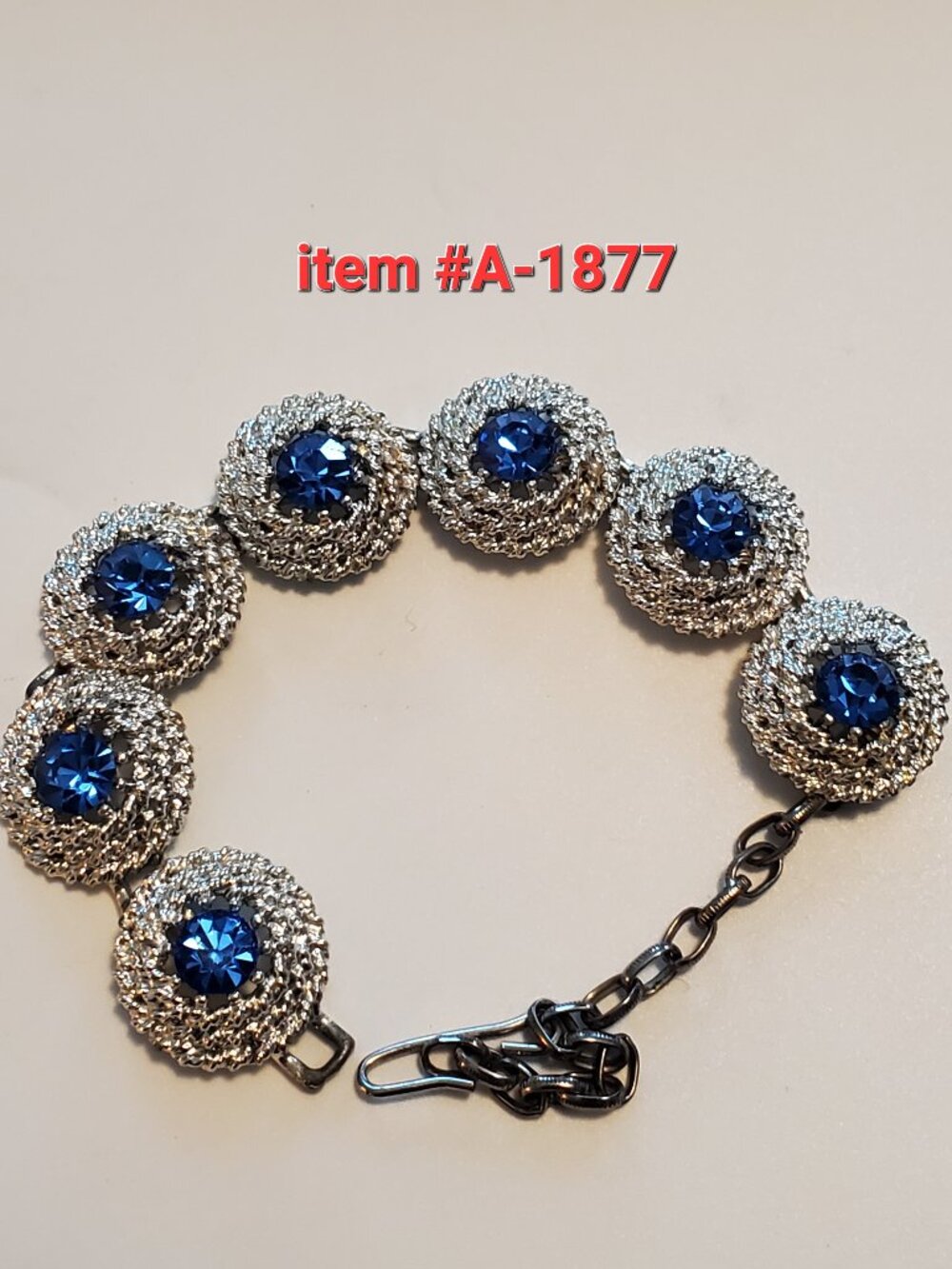 1 Beautiful Blue Diamond Stone Bracelet, item # A -1877, wt. 24 grams.